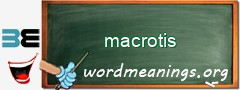 WordMeaning blackboard for macrotis